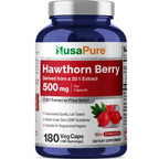 NusaPure Hawthorn Berry 500mg - 180 Vegetarian Capsules