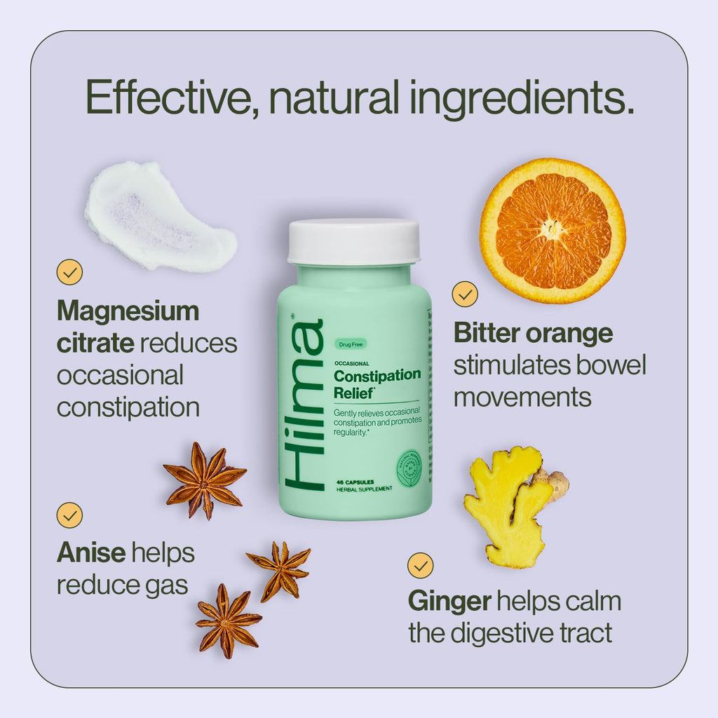 Hilma Occasional Constipation Relief - 46 Vegan Capsules - image 4