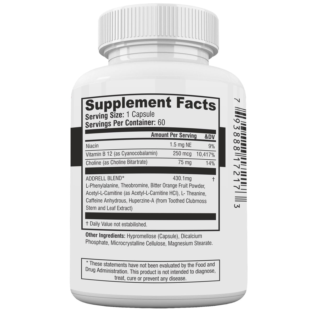 Focus Pep Addrell Natural Nootropic Energy Capsules - 120 Capsules - image 2