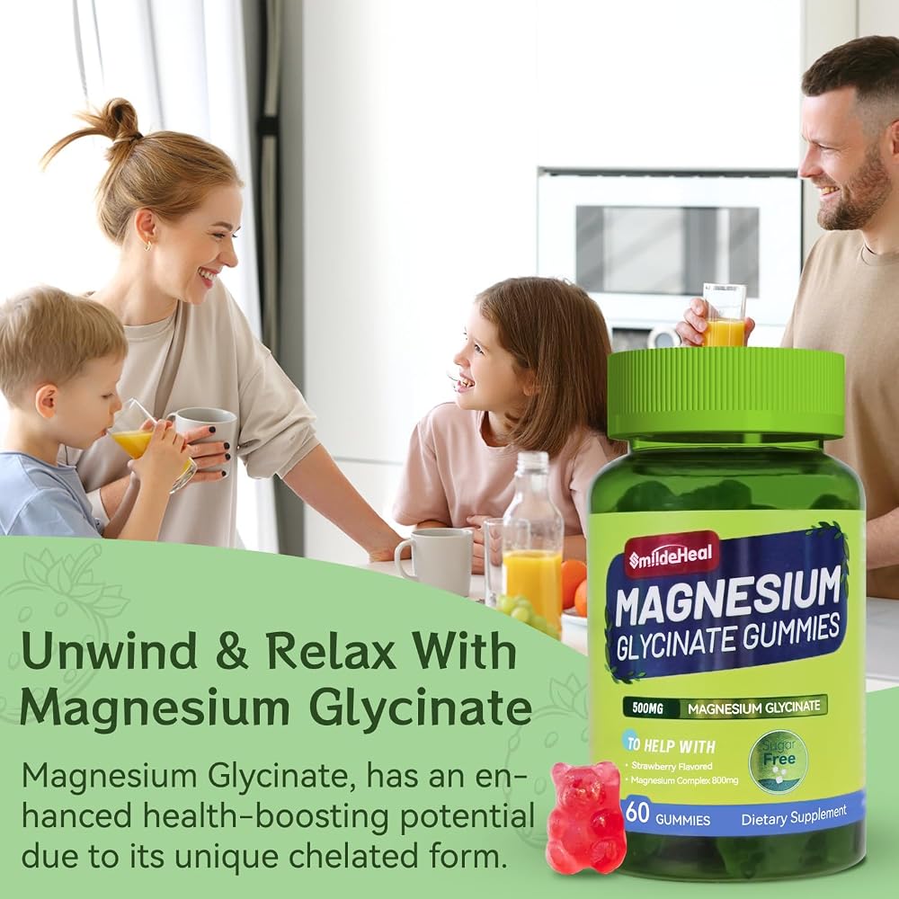 SmildeHeal Magnesium Glycinate Gummies 500mg with L-Threonate 300mg