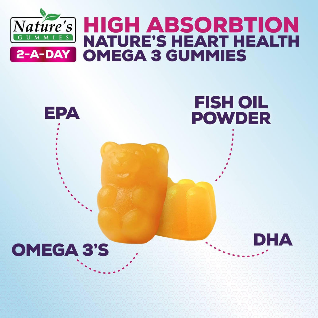 Nature's Nutrition Omega 3 Fish Oil Gummies - Extra Strength Omega-3