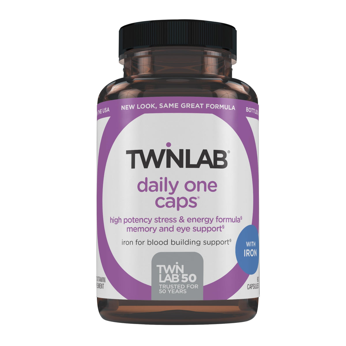 Twinlab Daily One Caps with Iron Multivitamin - 60 Capsules