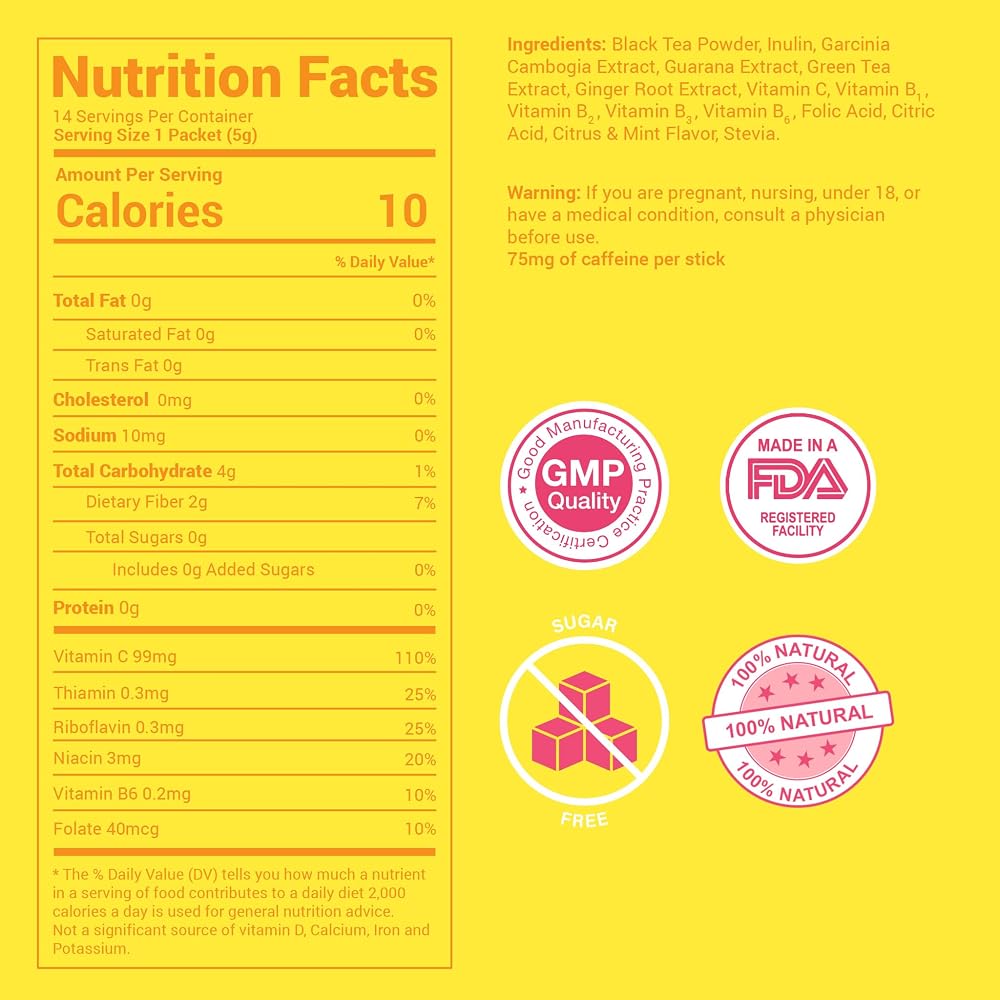 SkinnyBoost Skinny Teas Energizing Daytime Tea Sticks Citrus Mint - 14 oz - image 2