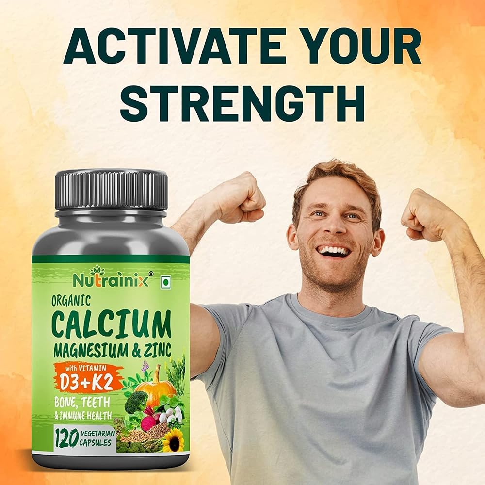 SENTA Plant Based Organic Calcium Magnesium Zinc D3 K2 - 120 Capsules - image 4