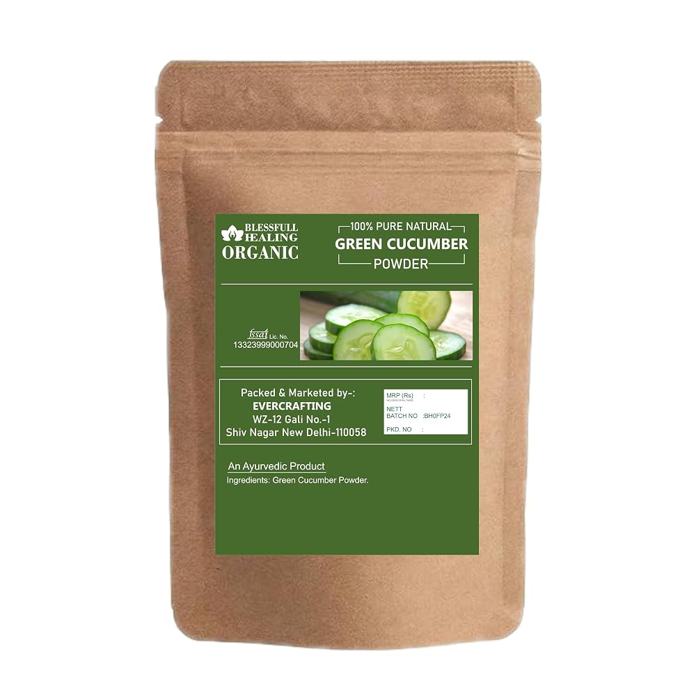 Blessfull Healing Organic Green Cucumber Powder 100% Pure Natural 200