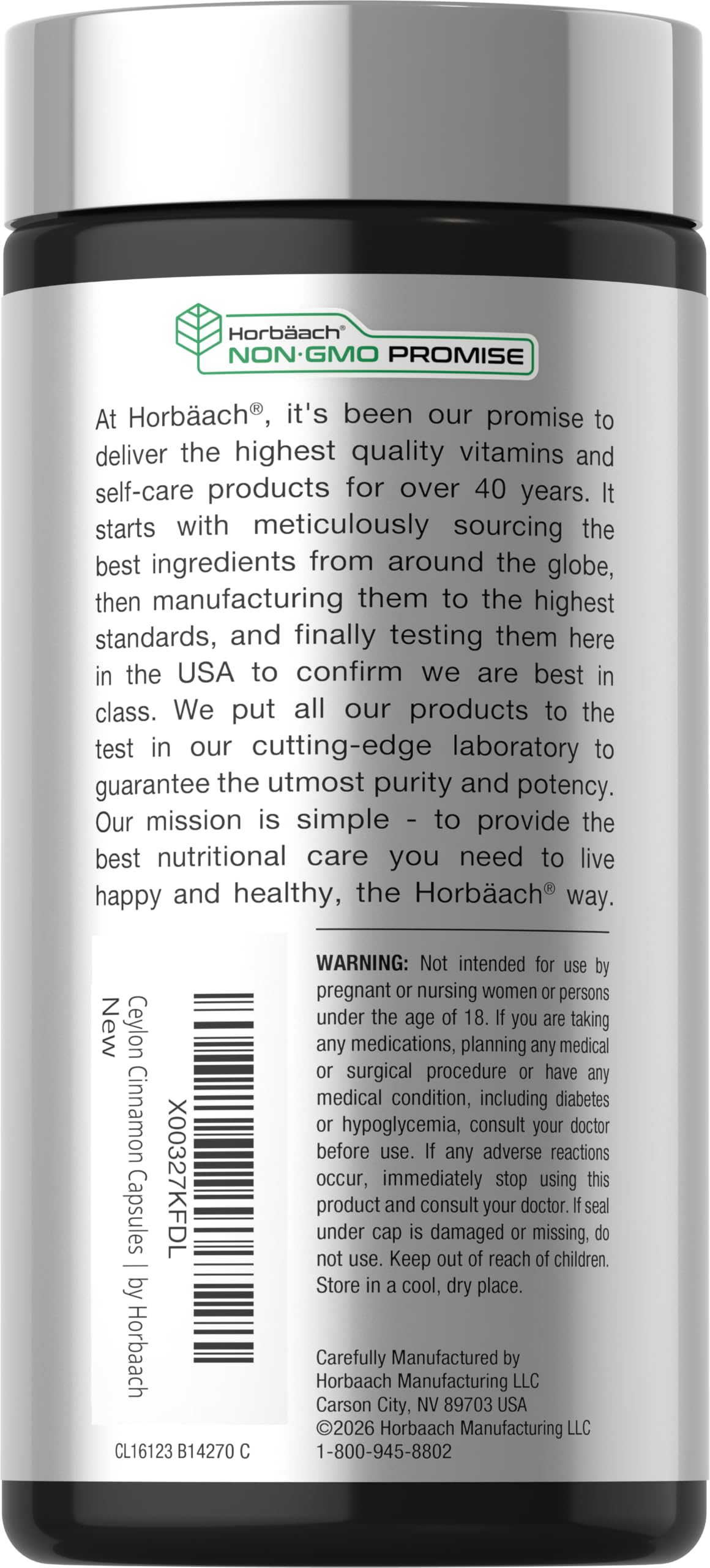 Horbäach Ceylon Cinnamon Capsules - 250 Count - image 3
