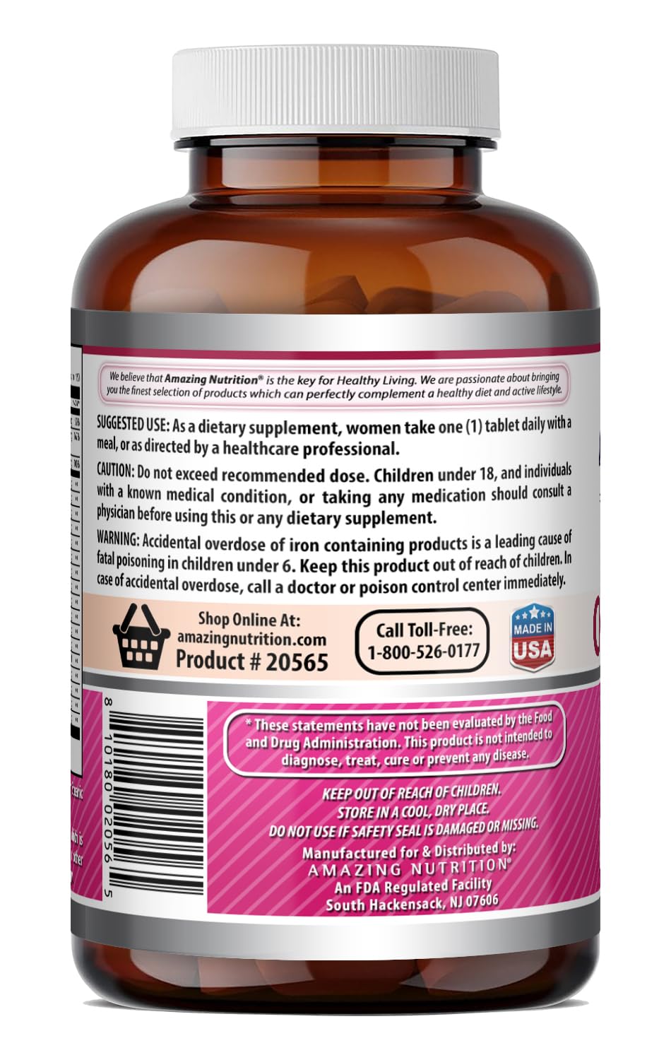 Amazing Nutrition Women's One Multivitamin Food Based - 150 Tablets - image 5