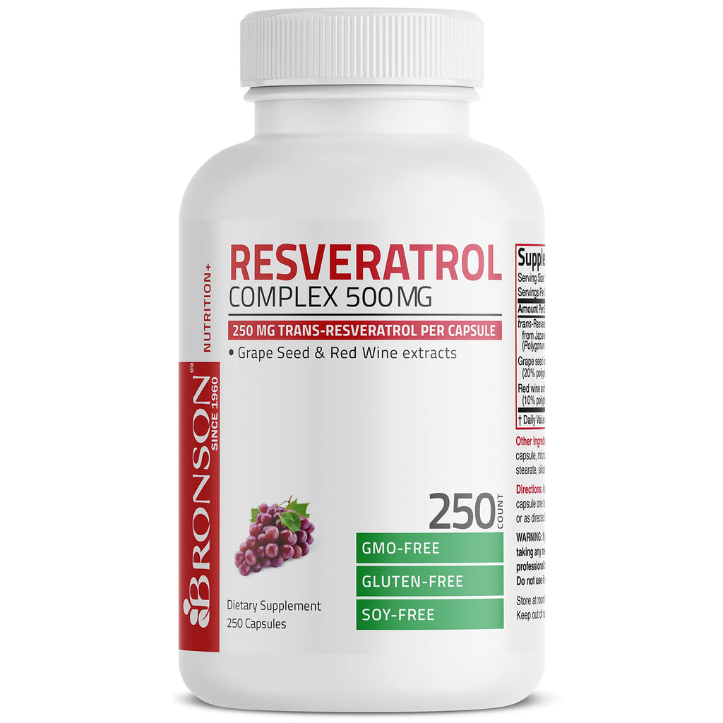 Bronson Resveratrol 500 Complex Red Wine Extract Natural Antioxidant