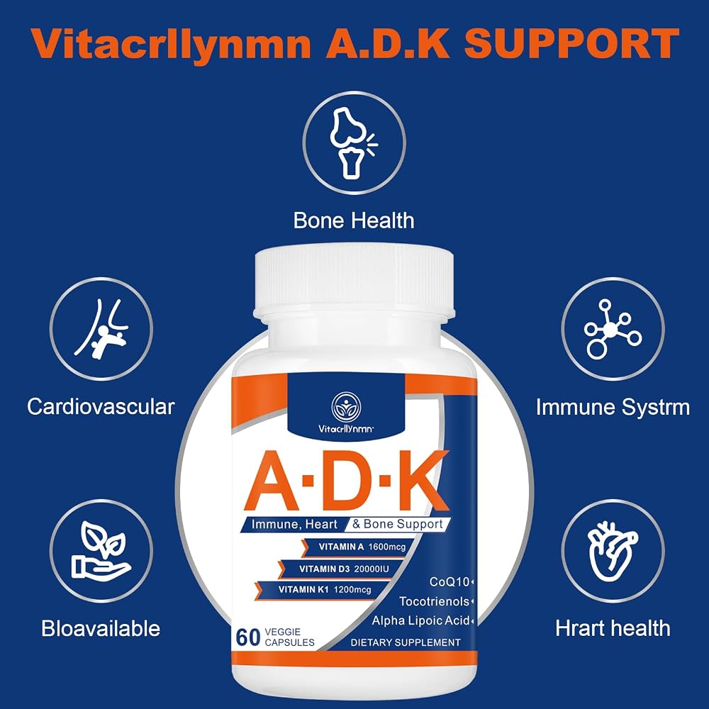 VITACRLLYNMN ADK Vitamin Supplement 20000 IU - 120 Capsules - image 4