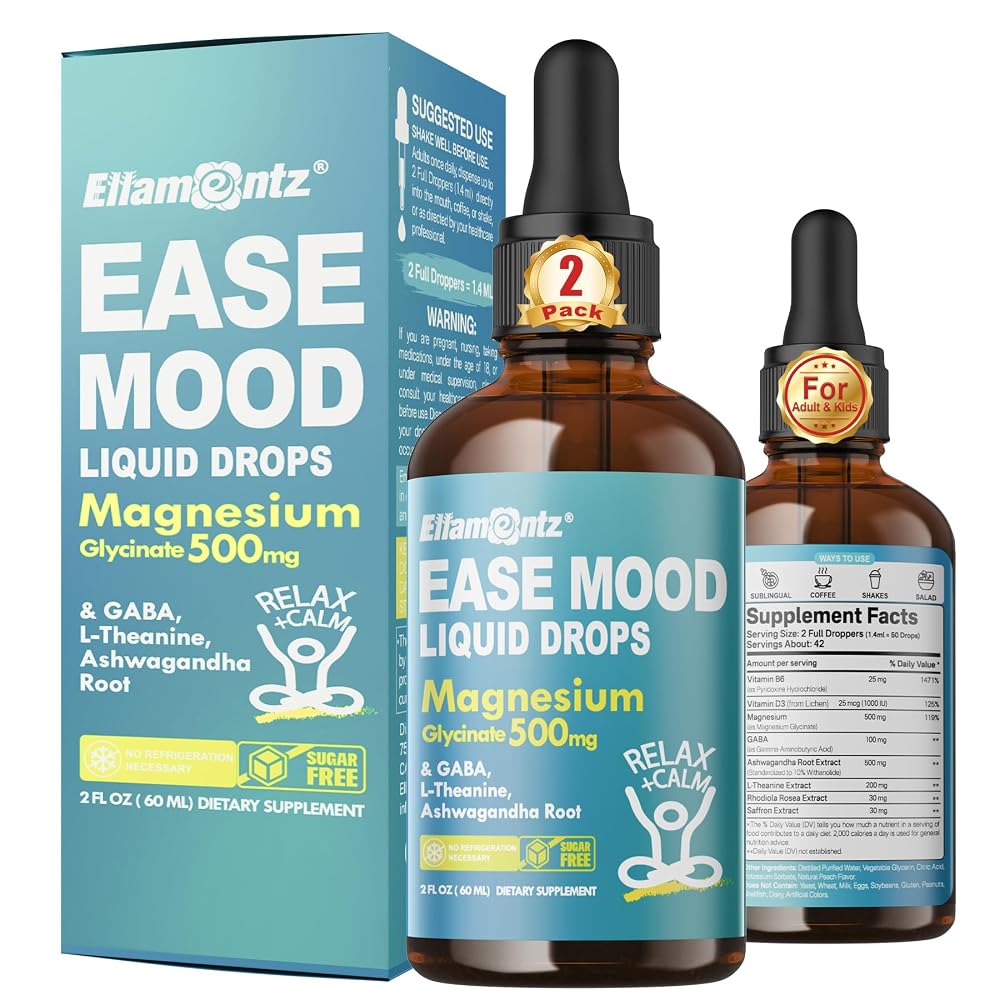 ELLAMENTZ Kids 4+ Magnesium Glycinate Liquid with Saffron - 30 Fl Oz