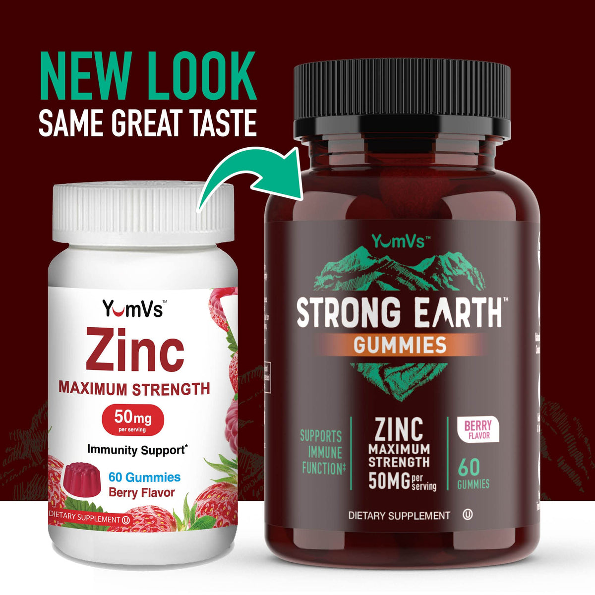 YUM-V'S Strong Earth Zinc Gummies 50 mg - 60 Count - image 2