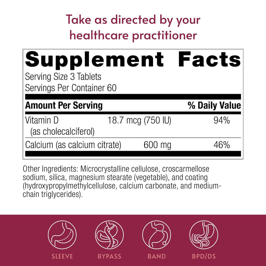 Bariatric Advantage Calcium Citrate Non Chewable - 180 Tablets - image 4