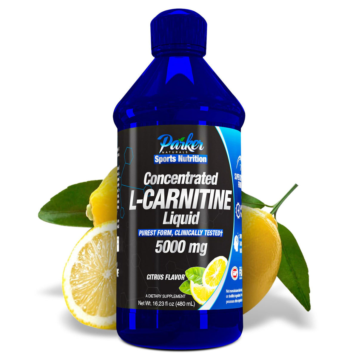 Parker Naturals L-Carnitine Liquid 5000mg Energy Support - 16 Fl Oz