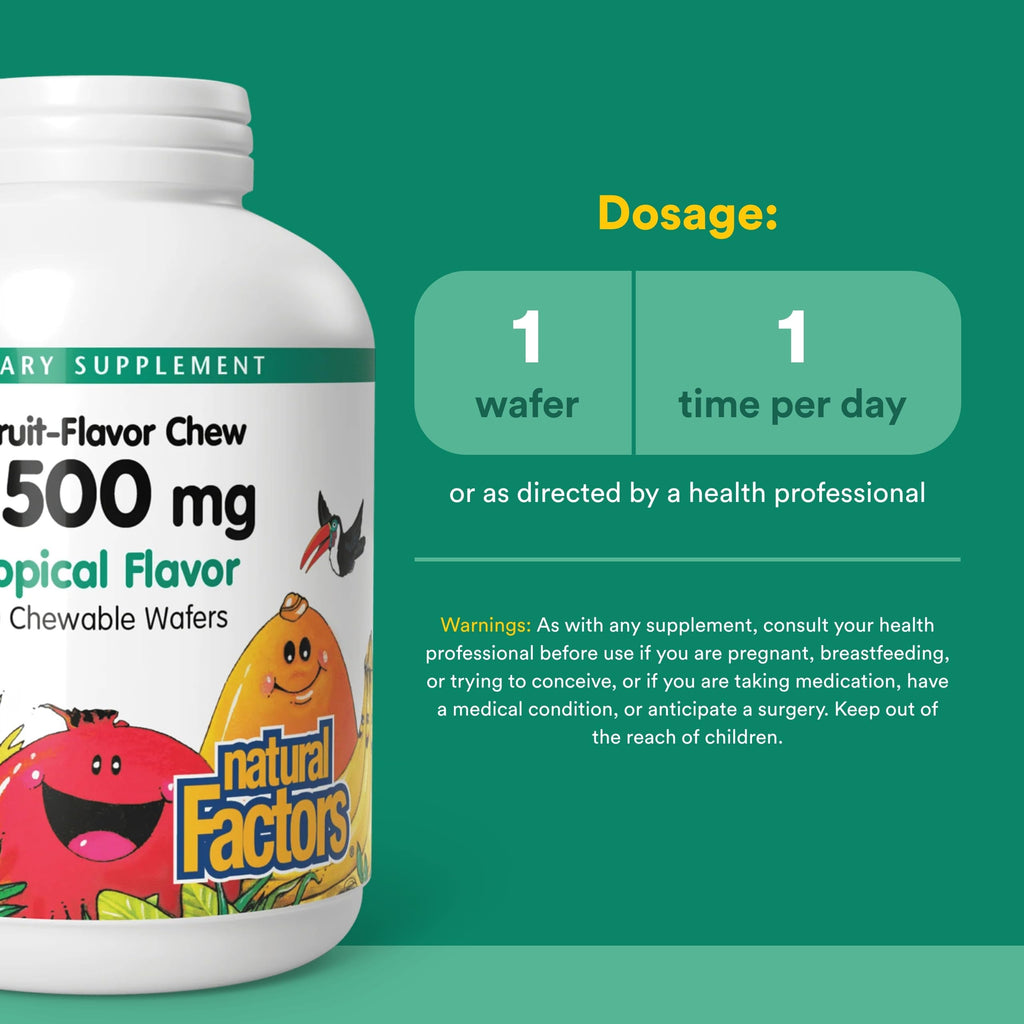 Natural Factors Kids Chewable Vitamin C 500 mg Wafers