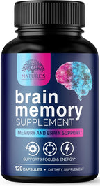 Nature's Strength Brain Memory Supplement Pills - 3X Strength