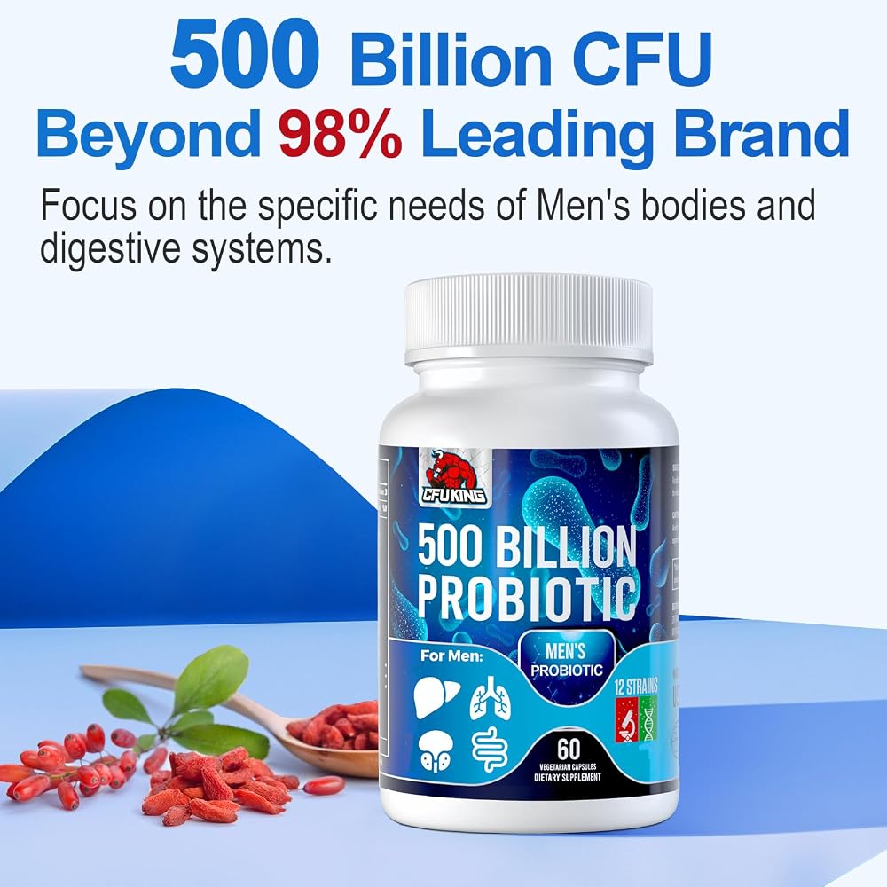 CFUKING Probiotics for Men 500 Billion CFUs 12 Strains - 120 Capsules - image 6