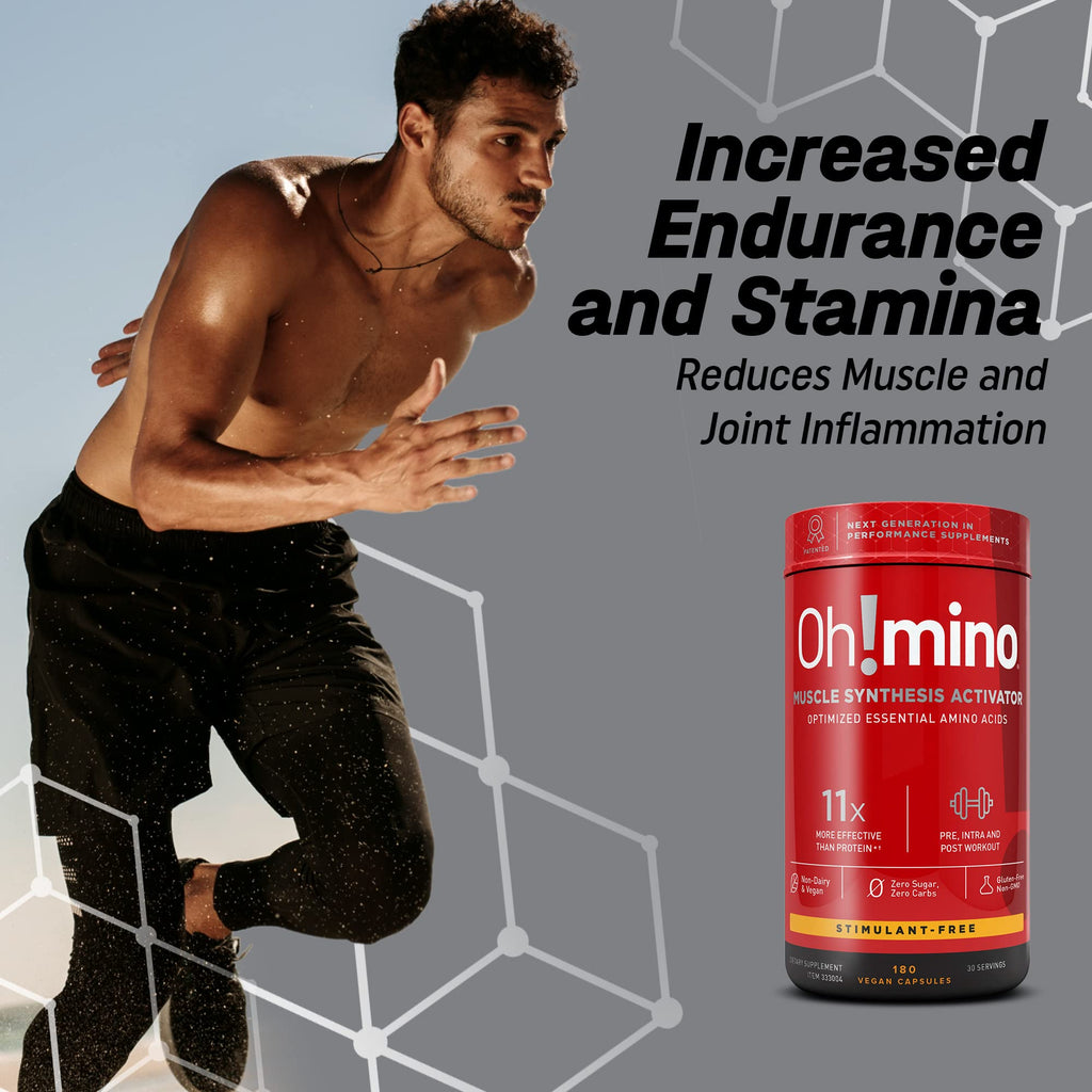Oh!mino BCAA + EAA Amino Acid Supplement Stimulant-Free - 180 Capsules - image 7
