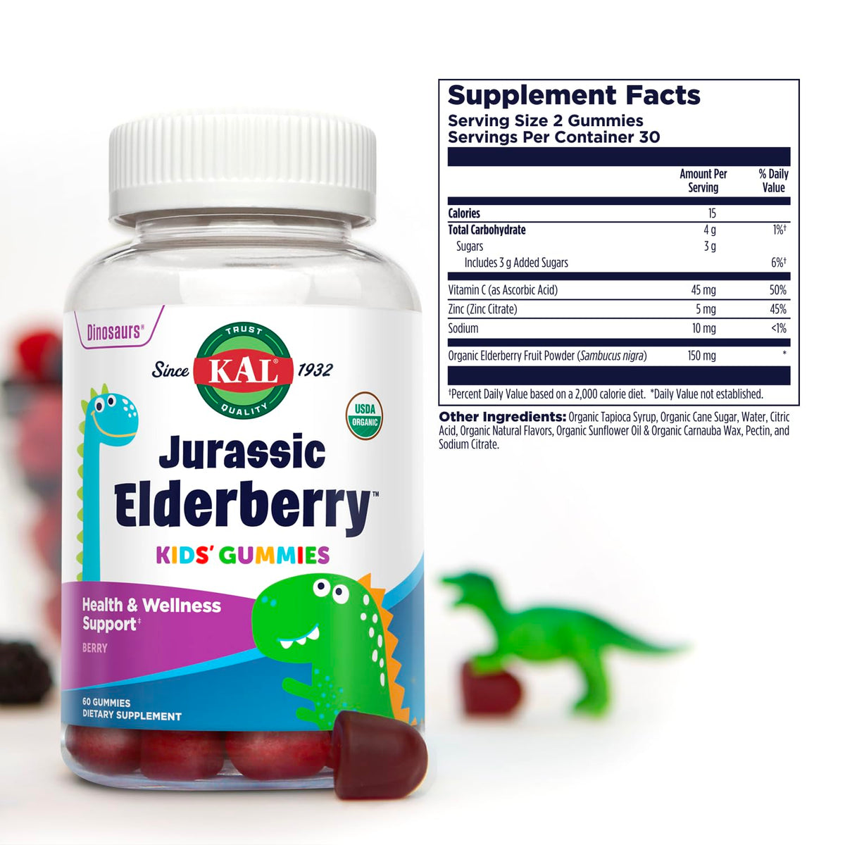 KAL Jurassic Elderberry Kids Gummies Immune Support - 60 Gummies - image 2