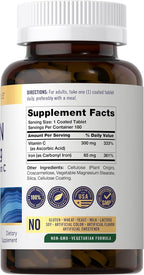 Carlyle Iron Supplement 65 mg with Vitamin C - 180 Tablets - image 2