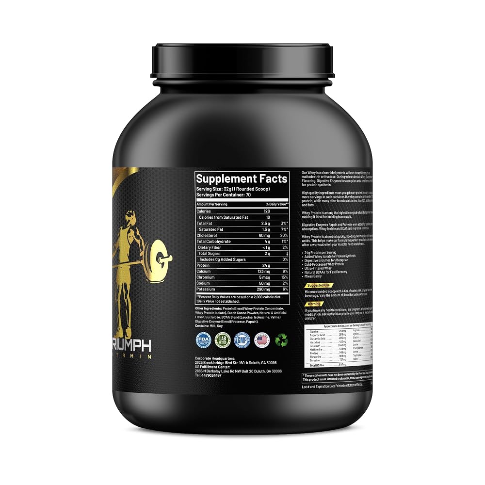 TRIUMPH VITAMIN Whey Protein Chocolate - 5 lb - image 4