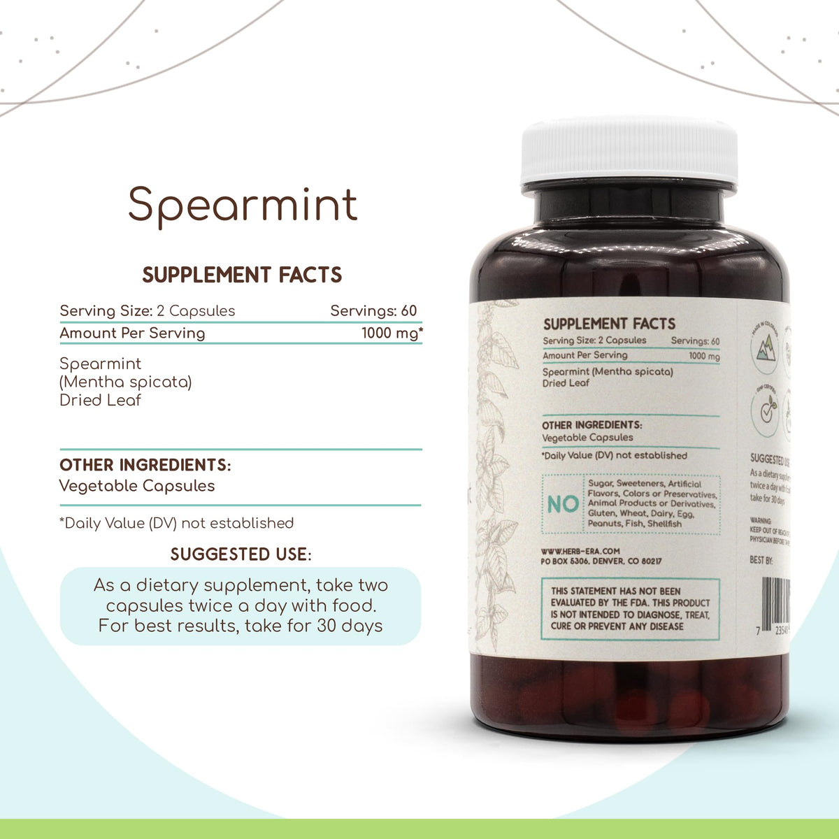 HerbEra Spearmint 60/120 Capsules