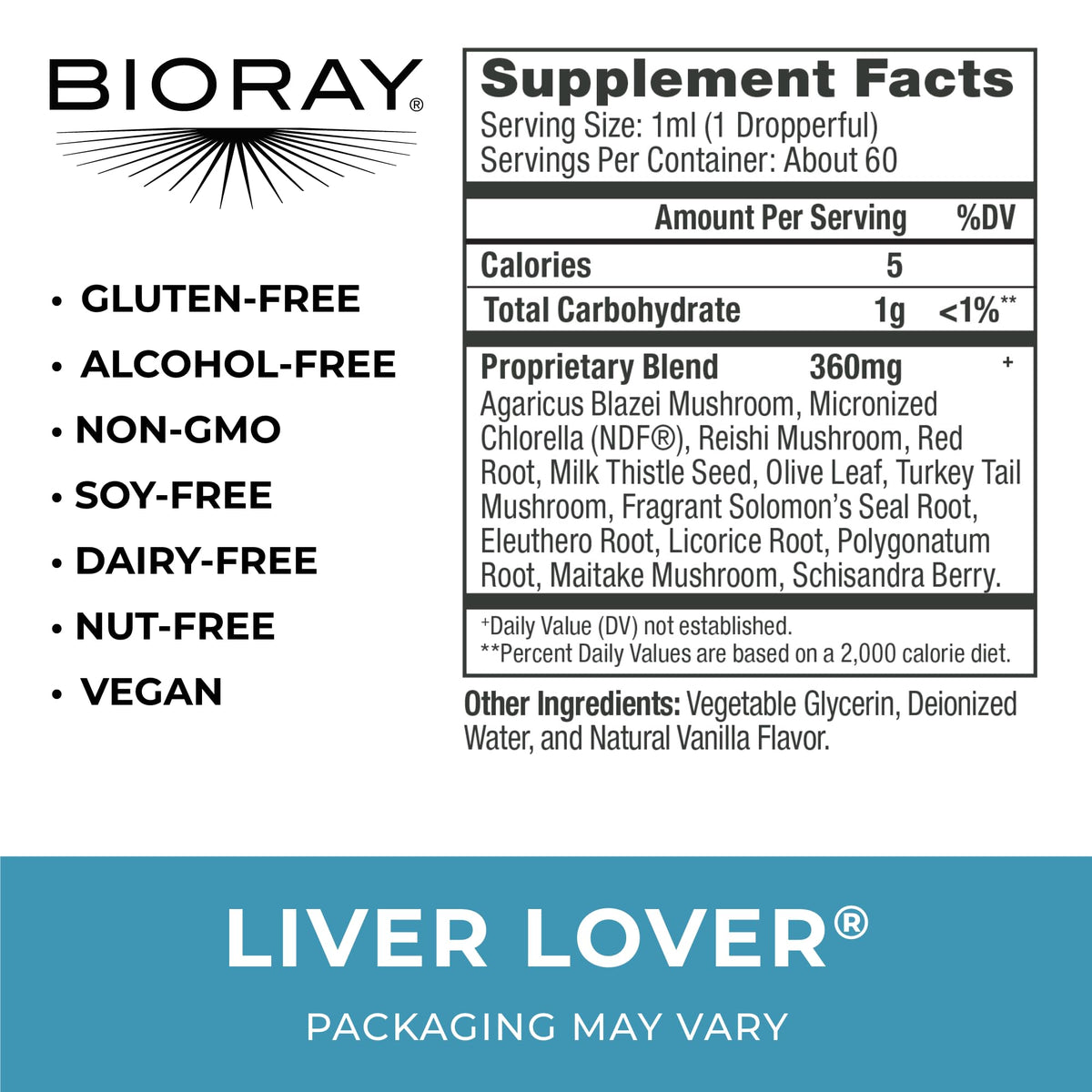 BIORAY Daily Liver Lover Herbal Supplement - 2 fl oz - image 2