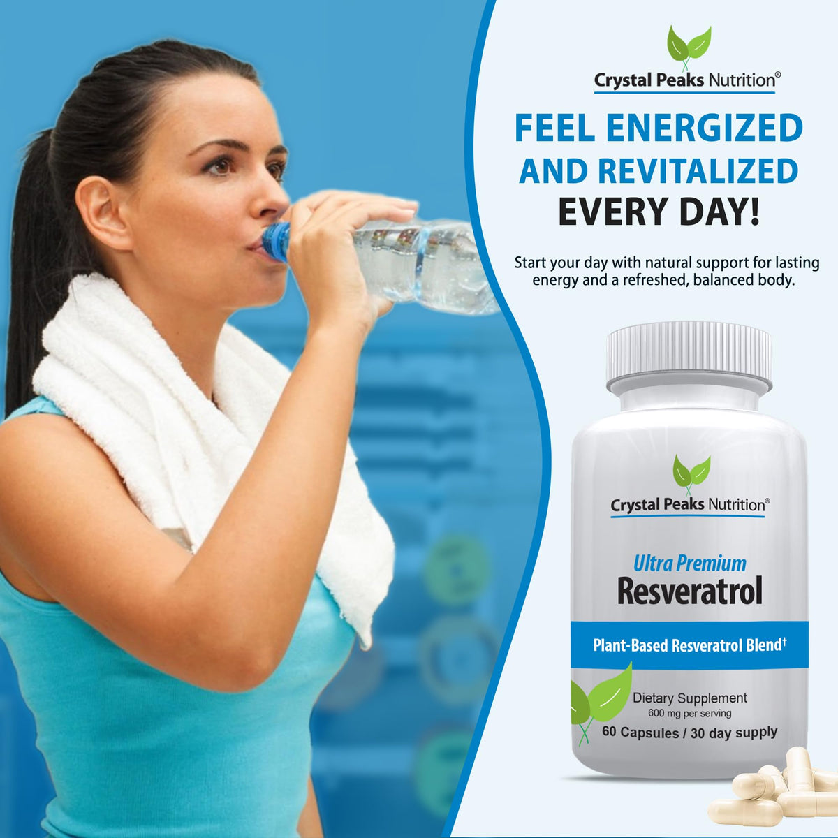 Crystal Peaks Nutrition Trans-Resveratrol Antioxidant - 60 Capsules - image 4