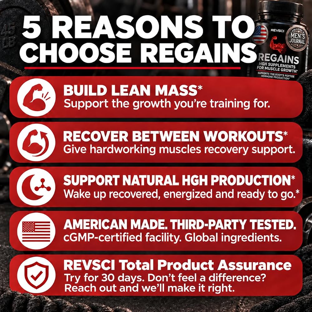 Revolution Science Regains HGH Supplement for Muscle Growth - 30 Capsules - image 2