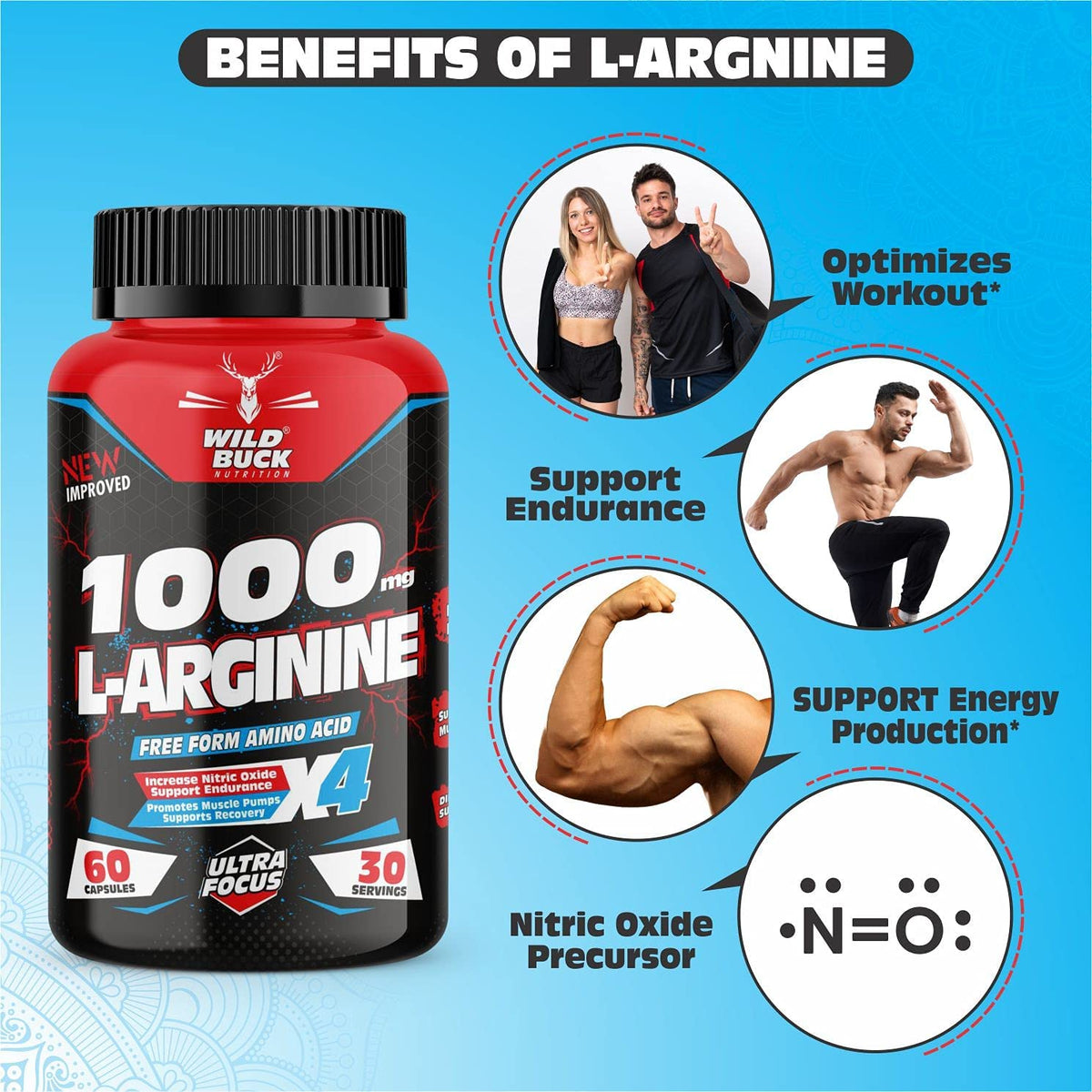 Metrol L-Arginine 1000mg Nitric Oxide Precursor - 60 Capsules - image 5