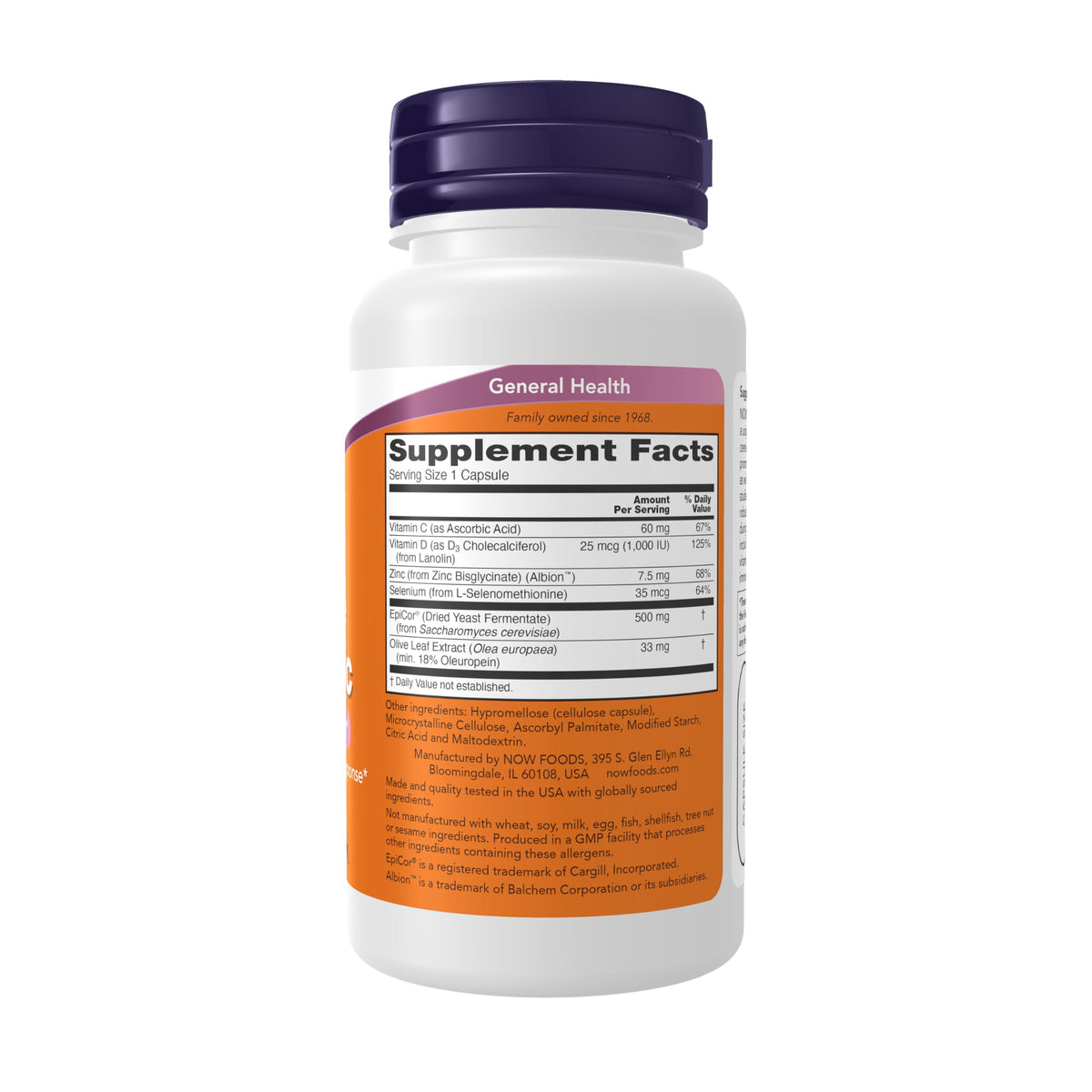 NOW Immune PostBiotic with Zinc & Vitamin D3 - 60 Capsules - image 2