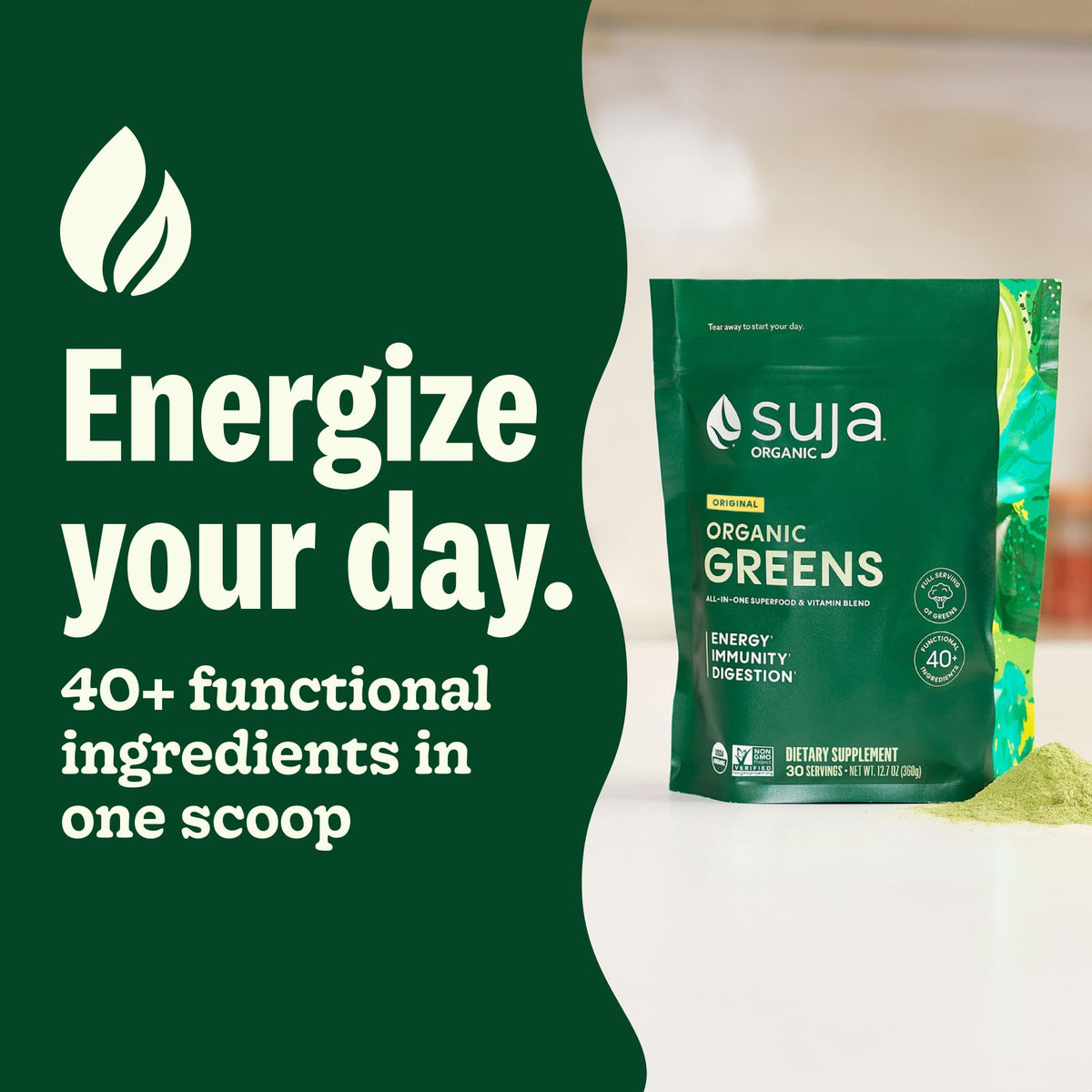 Suja Organic Greens Powder with Probiotics for Immune Support - 30 Servings - image 2
