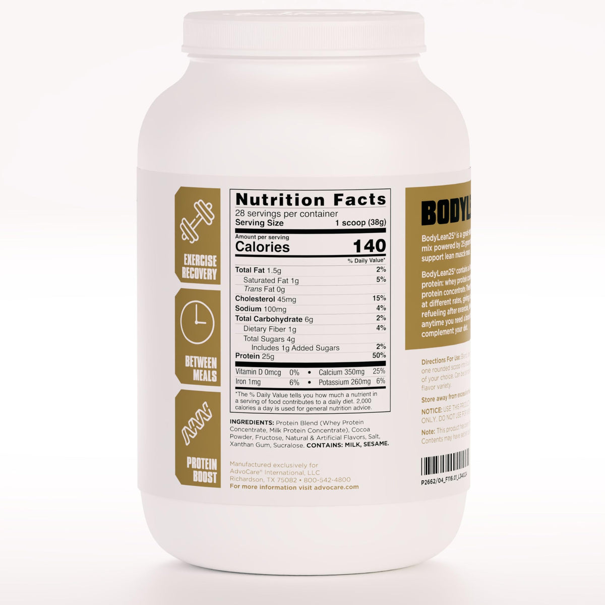 AdvoCare BodyLean25 Whey Protein Isolate Powder Chocolate - image 2