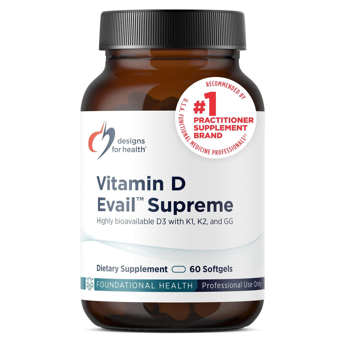 Designs for Health D-Evail Supreme Vitamin D3 K2 - 60 Softgels