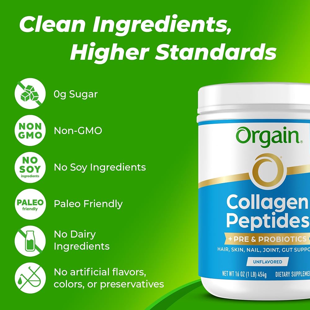 Orgain Collagen Peptides + Prebiotic & Probiotics Powder - 1 lb - image 5