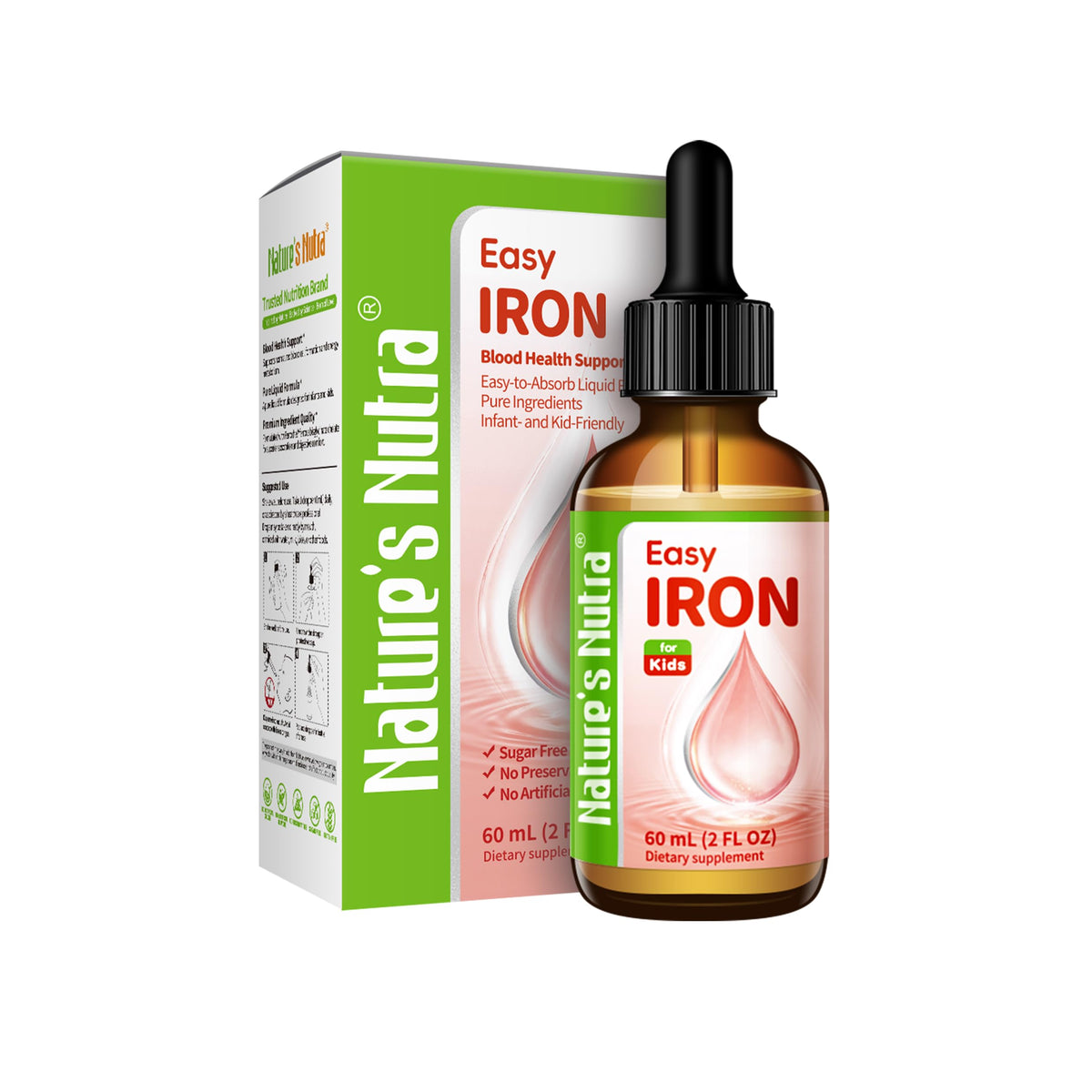 Nature's Nutra Easy Iron Liquid Drops for Kids - 2 fl oz