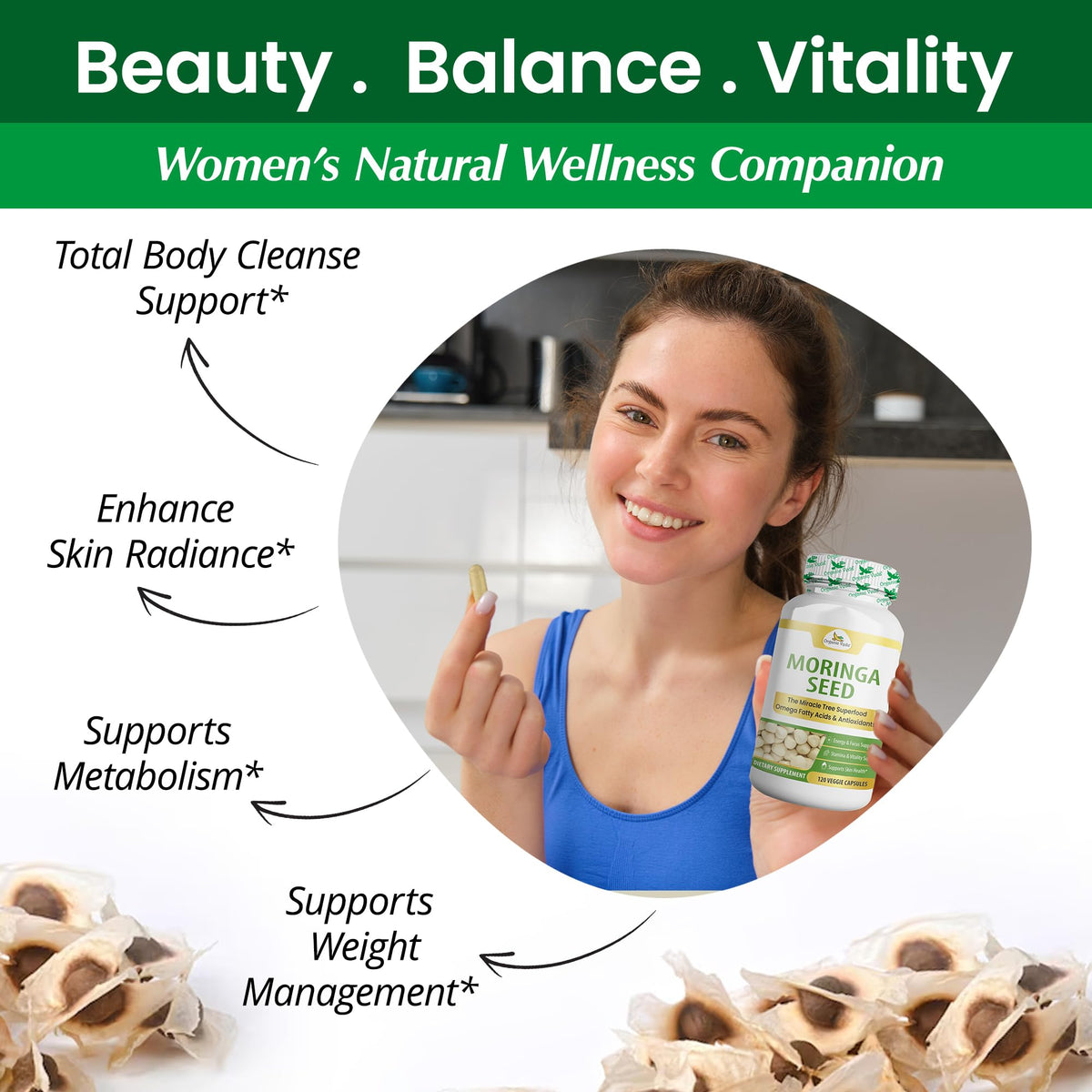 Organic Veda Moringa Seeds Capsules for Energy & Vitality - 120 Vegan Capsules - image 5