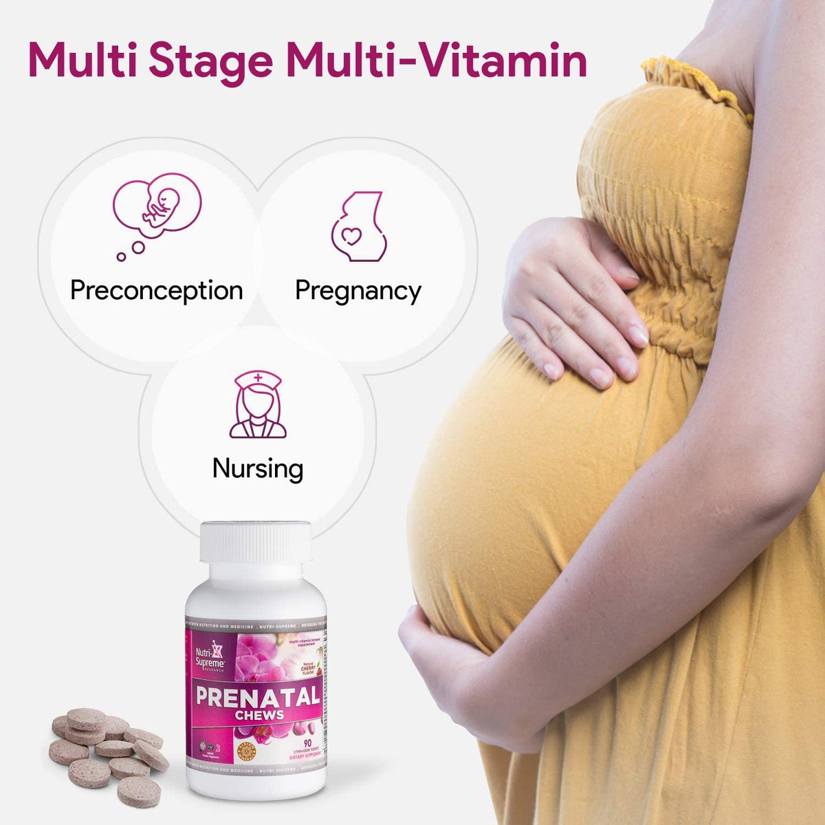 Nutri-Supreme Prenatal Vitamin Chewable with Folate - 90 Count - image 5