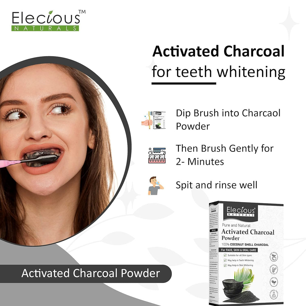 Elecious Naturals Activated Charcoal Powder for Skin - 200g - image 5