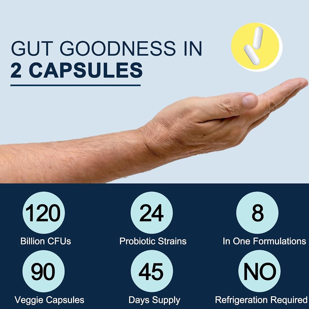 DRFOSTER Probiotics for Men Digestive Health 120 Billion CFU - 90 Capsules - image 6