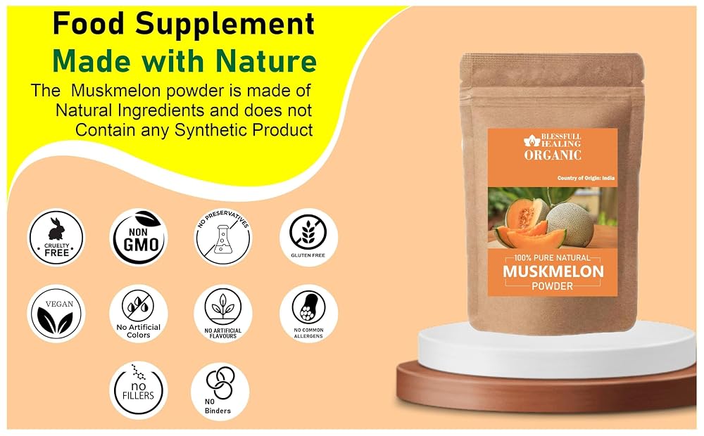 Blessfull Healing Organic Muskmelon Powder 100% Pure Natural 200 Gram