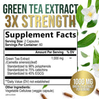 SILVERONYX Green Tea Extract 1000mg - 98% Polyphenols & 45% EGCG