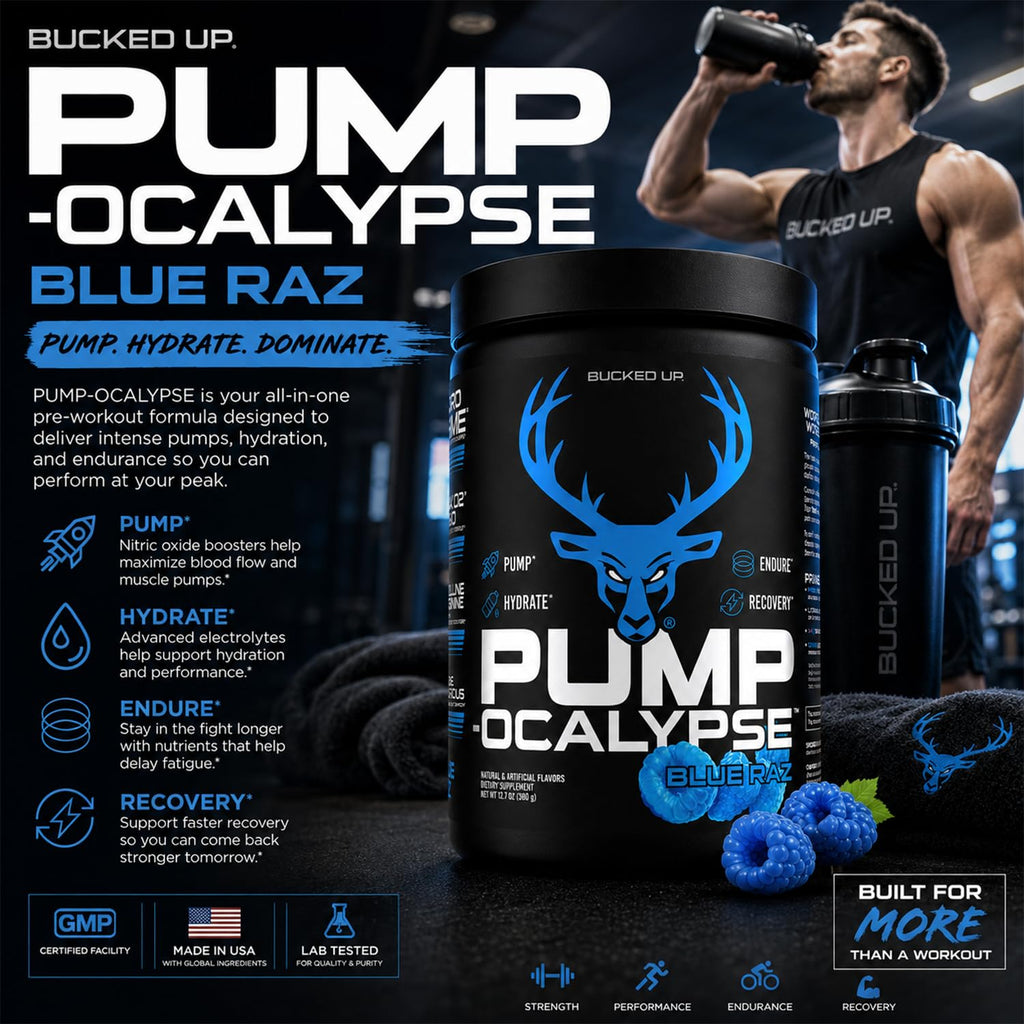 Bucked Up Pump-ocalypse Blue Raz Nitric Oxide Booster Powder - image 6