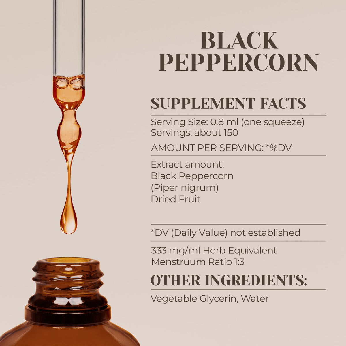 Garden Organics Black Peppercorn Alcohol-Free Natural Tincture Extract