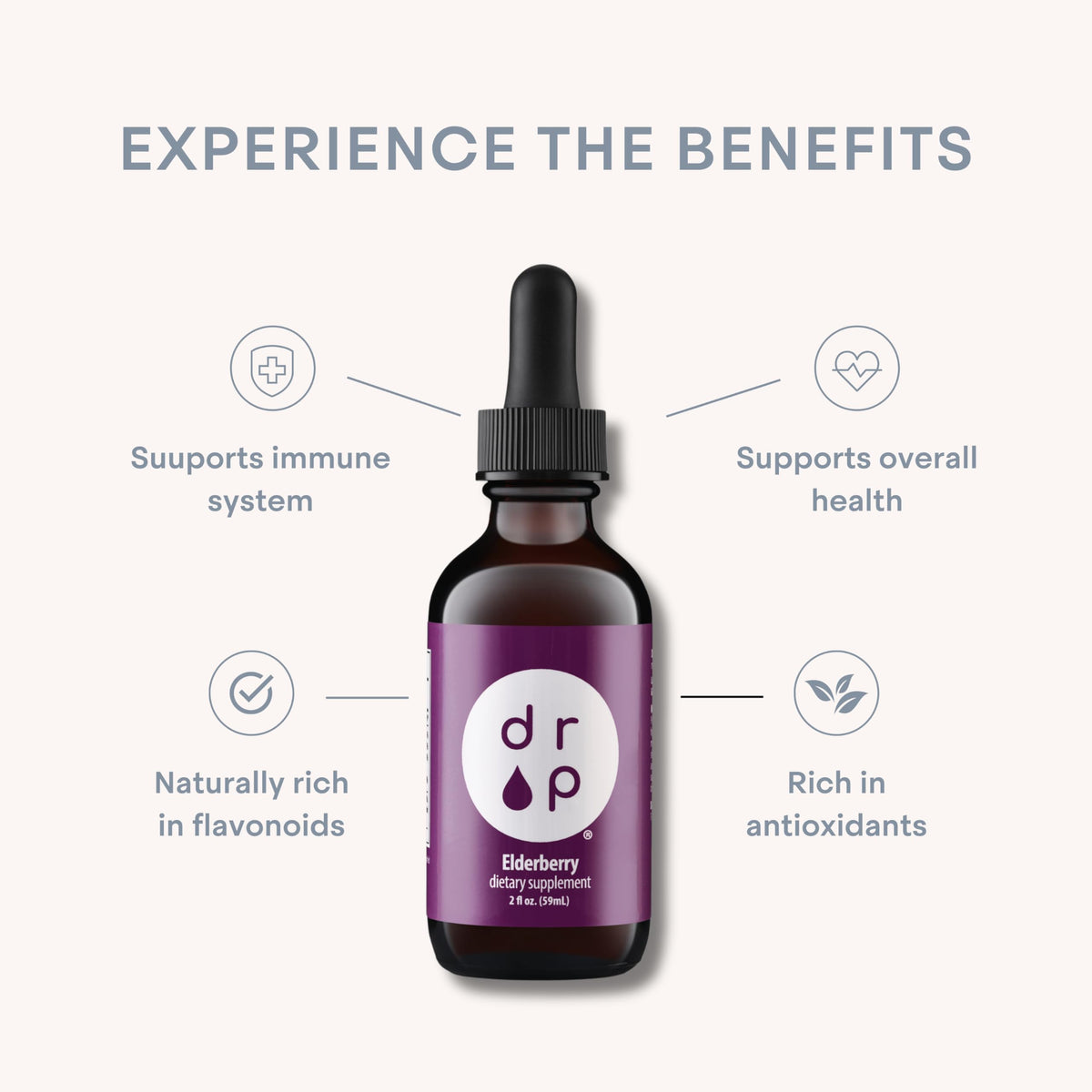 D R P Drop Elderberry Liquid Drops with Vitamin C - 2 fl oz - image 3