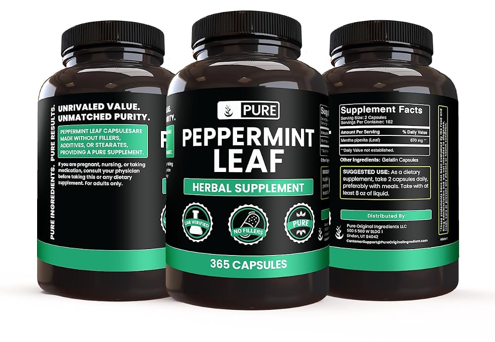 PURE ORIGINAL INGREDIENTS Peppermint Leaf - 365 Capsules - image 4