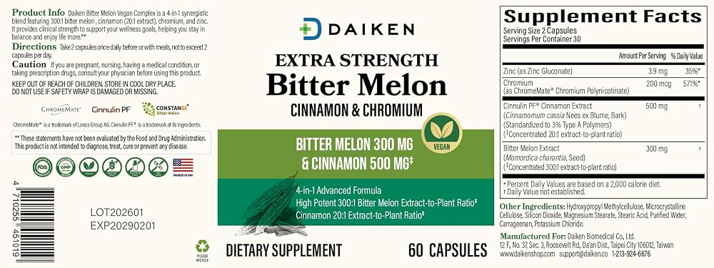 DAIKEN Bitter Melon, 60 Capsules
