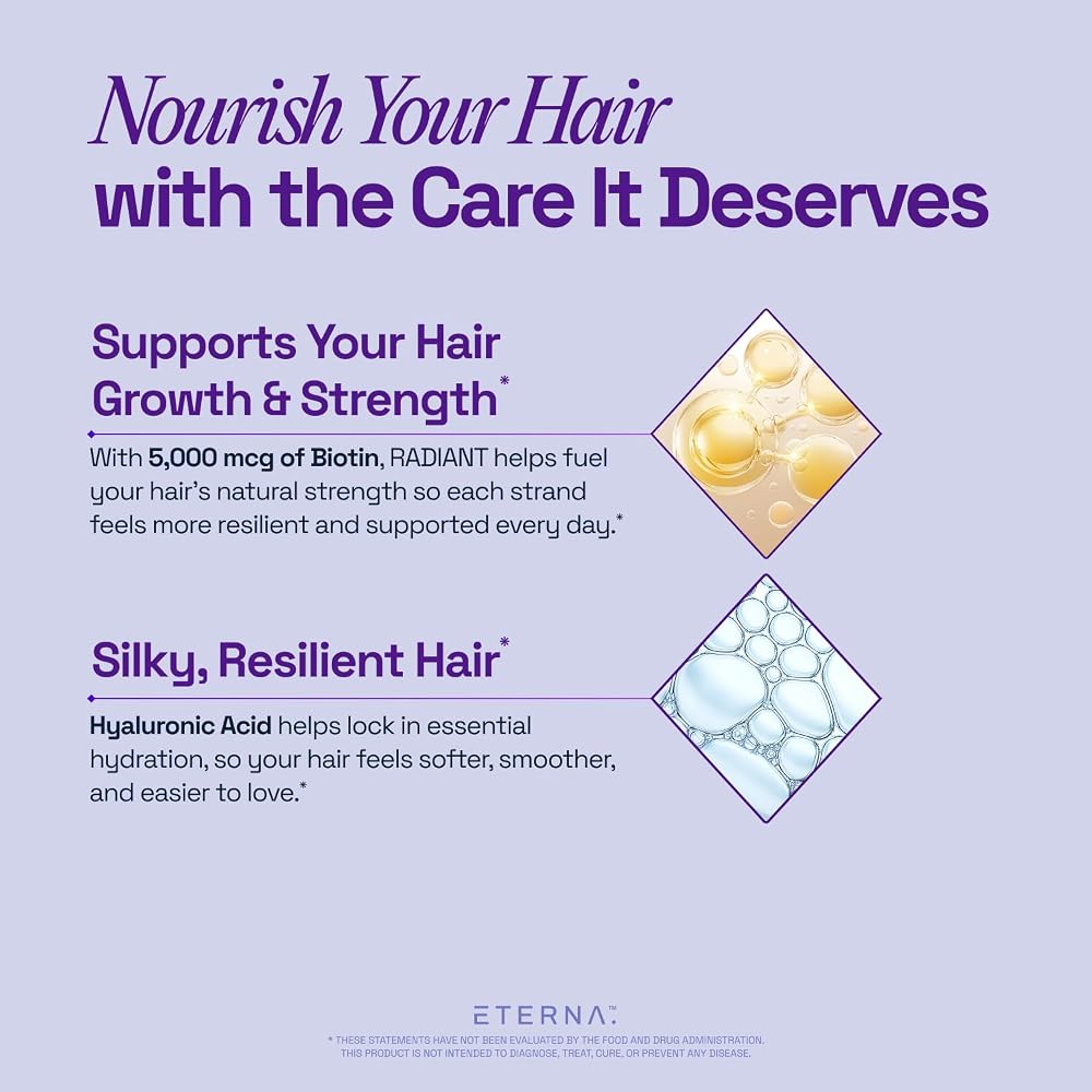 Eterna Radiant Hair Growth Supplement - 90 Capsules - image 6
