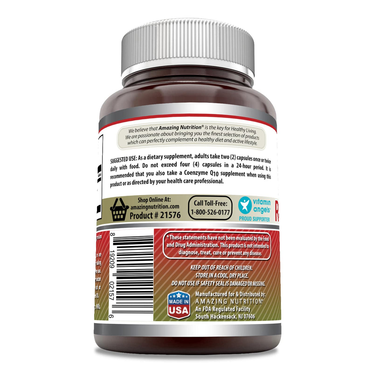 Amazing Nutrition Red Yeast Rice 1200mg - 240 Capsules - image 2