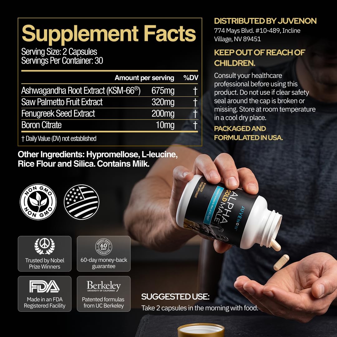 Juvenon Alpha Gold Male Testosterone Booster - 60 Capsules - image 3