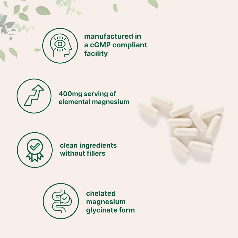 Micro Ingredients Pure Magnesium Glycinate 400mg - 240 Capsules - image 4